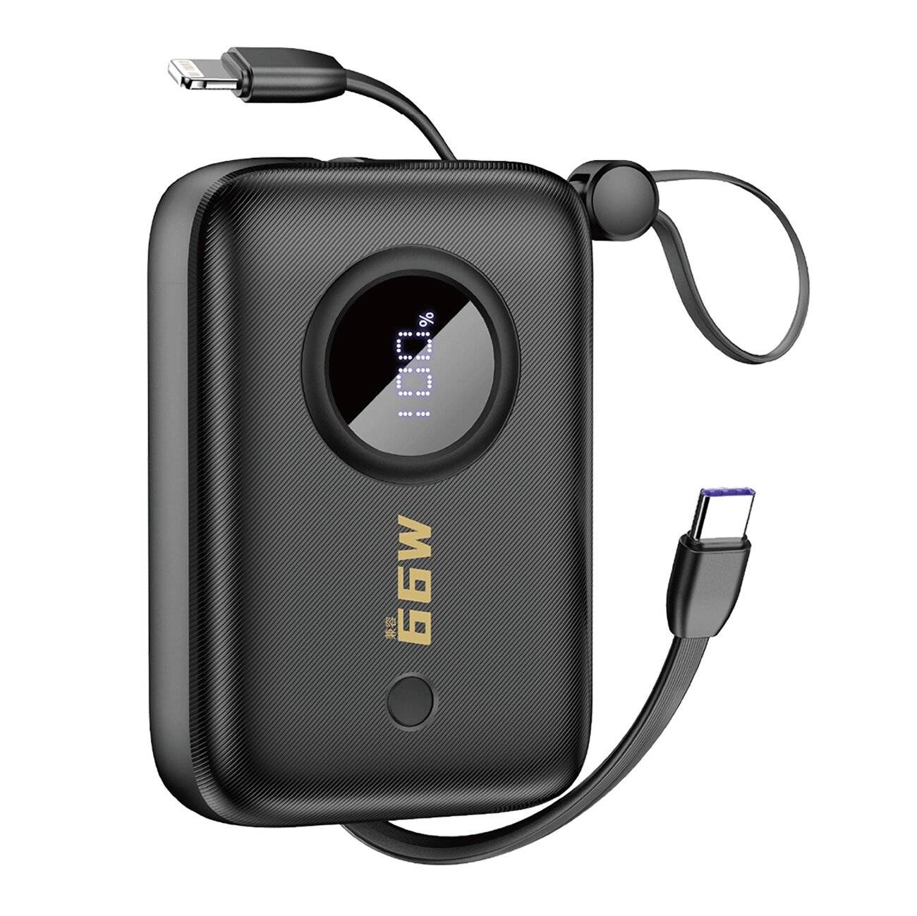 Dudao K14 10000 mAh Powerbank USB-C/ Lightning -Kabeln – Schwarz