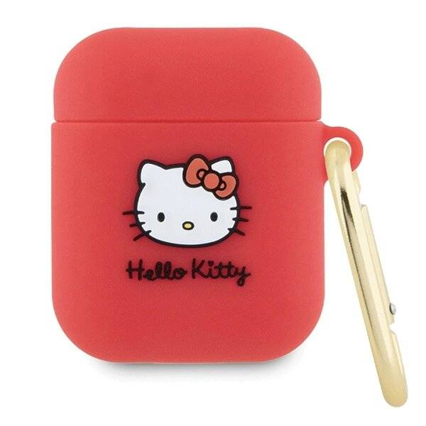 Hello Kitty Silikon 3D Head Hülle AirPods 1/2 – Fuchsia