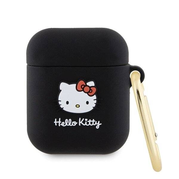 Hello Kitty Silikon 3D Head Hülle AirPods 1/2 – Schwarz