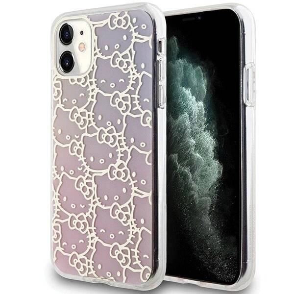 Hello Kitty IML Gradient Electrop Crowded Head Hülle iPhone 11 / Xr – Pink