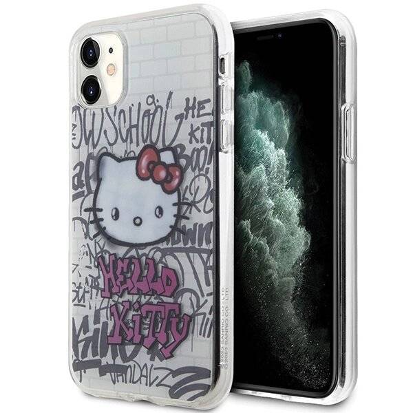 Hello Kitty IML On Bricks Graffiti Hülle iPhone 11 / Xr – weiß
