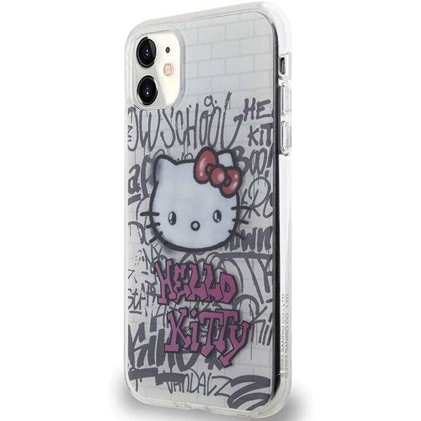 Hello Kitty IML On Bricks Graffiti Hülle iPhone 11 / Xr – weiß