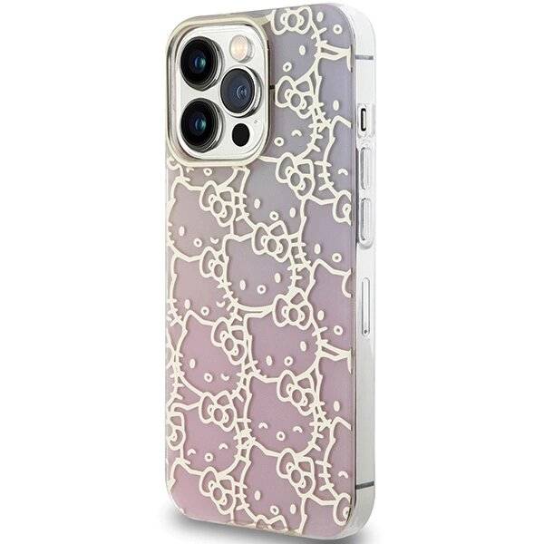Hello Kitty IML Gradient Electrop Crowded Head Hülle iPhone 14 Pro Max – Pink