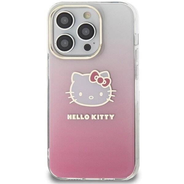 Hello Kitty IML Gradient Electrop Head Hülle iPhone 15 Pro Max – Rosa