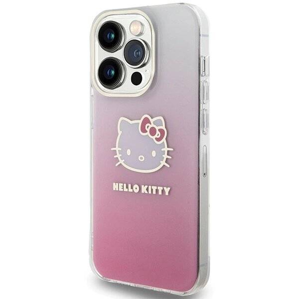 Hello Kitty IML Gradient Electrop Head Hülle iPhone 15 Pro – Rosa