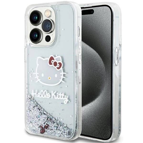 Hello Kitty Liquid Glitter Charms Head Hülle iPhone 13 Pro / – Silber