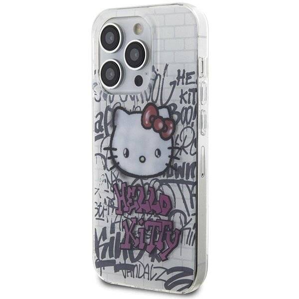 Hello Kitty IML On Bricks Graffiti Hülle iPhone 14 Pro – weiß