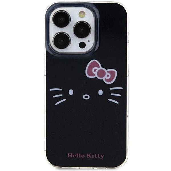 Hello Kitty IML Face Hülle iPhone 15 Pro – Schwarz