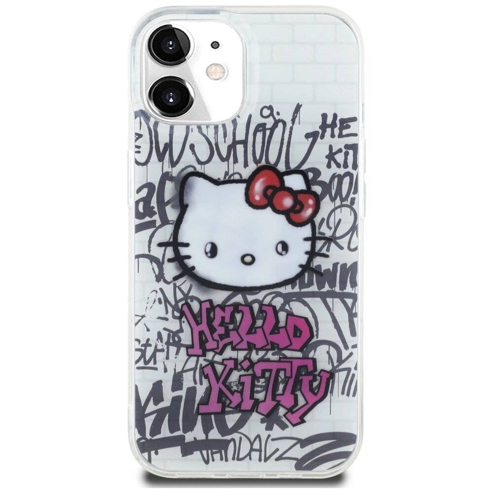 Hello Kitty IML On Bricks Graffiti Hülle iPhone 15 – weiß