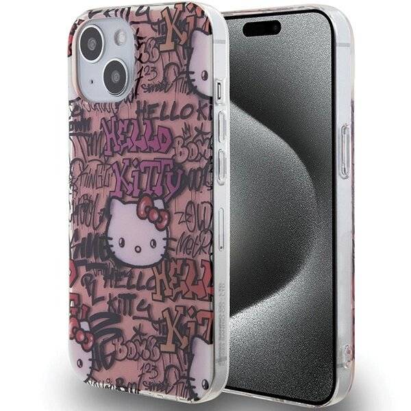 Hello Kitty IML Tags Graffiti-Hülle iPhone 15 – Rosa