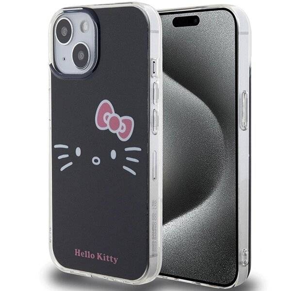 Hello Kitty IML Face Hülle iPhone 15 – Schwarz