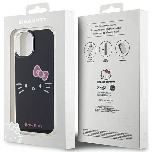 Hello Kitty IML Face Hülle iPhone 15 – Schwarz