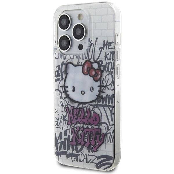 Hello Kitty IML On Bricks Graffiti Hülle iPhone 15 Pro Max – weiß
