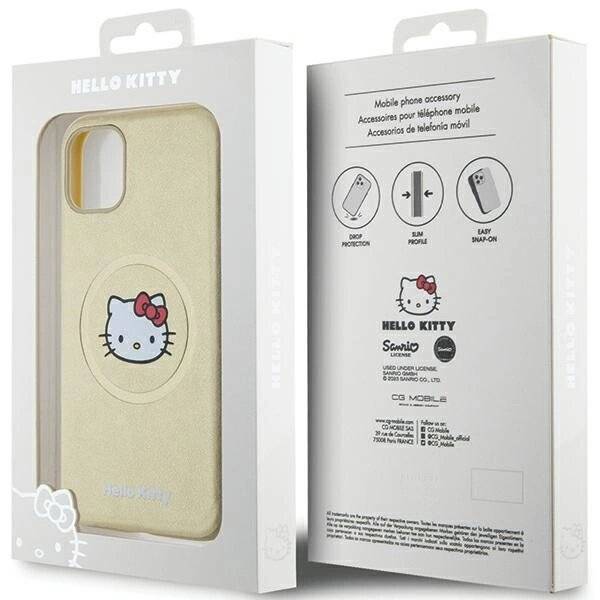 Hello Kitty Head MagSafe-Hülle Leder iPhone 11 / Xr – Gold