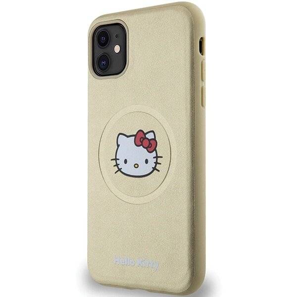 Hello Kitty Head MagSafe-Hülle Leder iPhone 11 / Xr – Gold