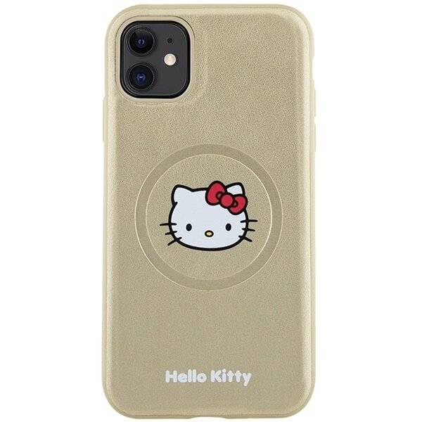 Hello Kitty Head MagSafe-Hülle Leder iPhone 11 / Xr – Gold