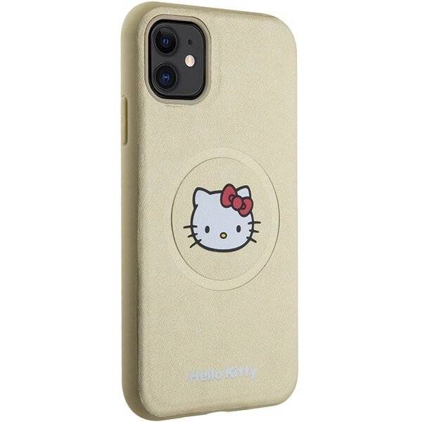 Hello Kitty Head MagSafe-Hülle Leder iPhone 11 / Xr – Gold