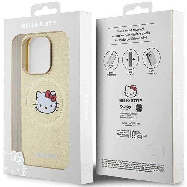 Hello Kitty Head MagSafe-Hülle Leder iPhone 13 Pro / – Gold