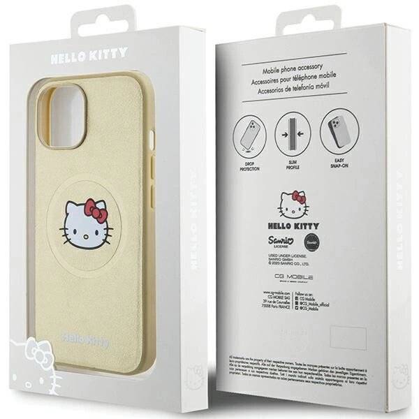 Hello Kitty Head MagSafe-Hülle Leder iPhone 14 – Gold