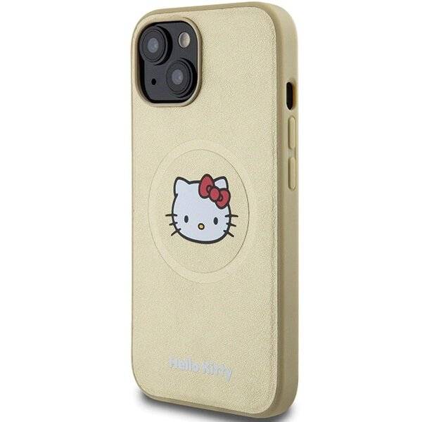 Hello Kitty Head MagSafe-Hülle Leder iPhone 14 – Gold