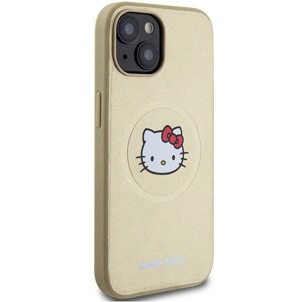 Hello Kitty Head MagSafe-Hülle Leder iPhone 14 – Gold