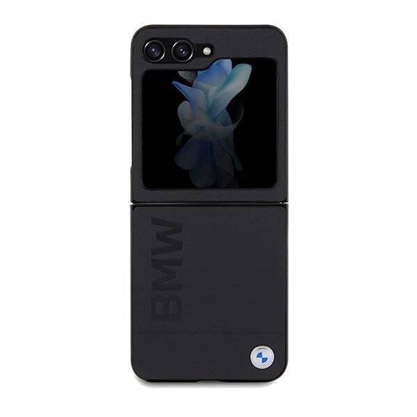 BMW Leder Hot Stamp Hülle Samsung Galaxy Z Flip 5 – schwarz