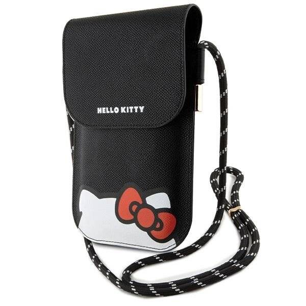 Hello Kitty Leder Hiding Cord Tasche – Schwarz