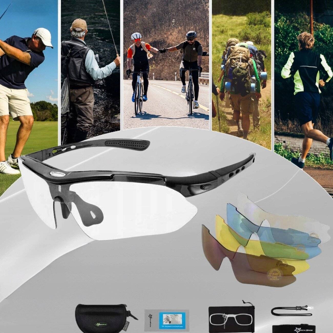 Rockbros 10003 polarisierte Fahrradbrille – schwarz