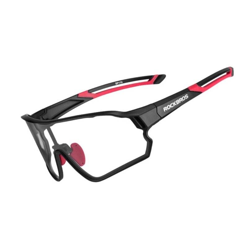 Rockbros 10135 photochrome UV400-Fahrradbrille – Schwarz Rot