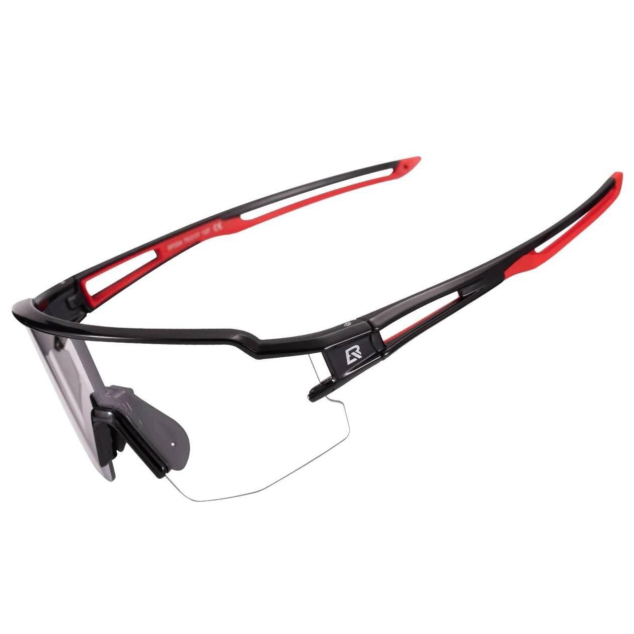 Rockbros 10173 photochrome UV400-Fahrradbrille – Schwarz Rot