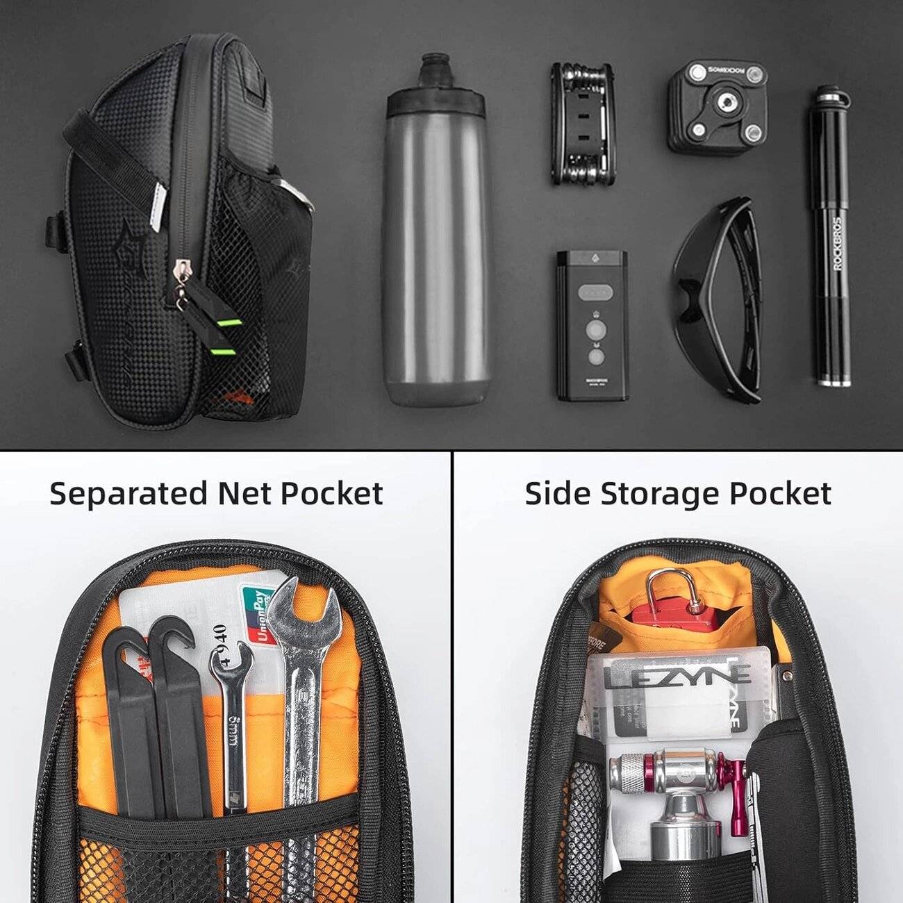 Rockbros C7-1 wasserdichte Fahrradtasche Sattelbefestigung 1,5l - Schwarz