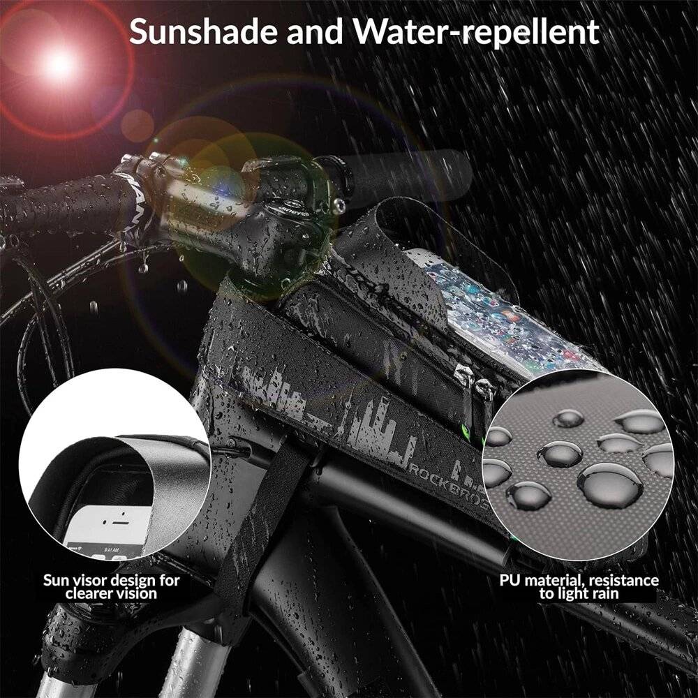 Rockbros 029-1BK Fahrradtasche Rahmen Telefonabdeckung – Schwarz