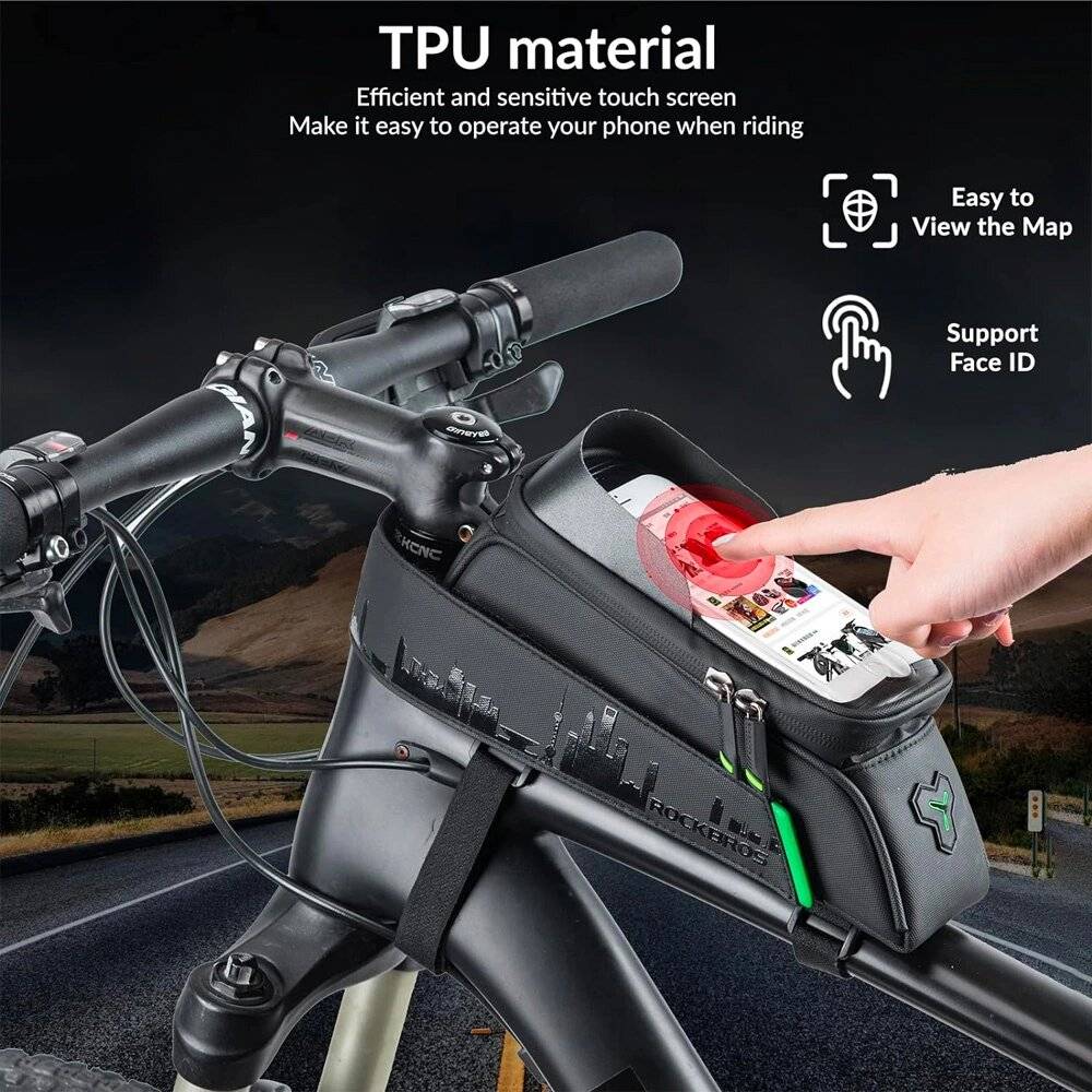 Rockbros 029-1BK Fahrradtasche Rahmen Telefonabdeckung – Schwarz
