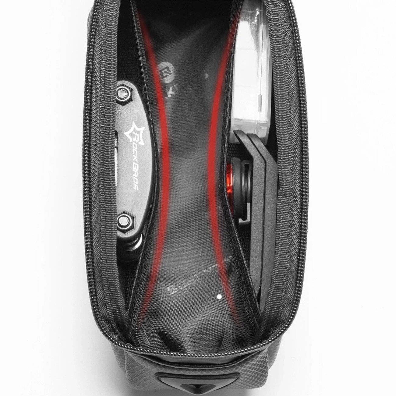 Rockbros B68 Fahrradtasche gepanzerten Rahmen Handytasche Abdeckung 1,7 l – Schwarz