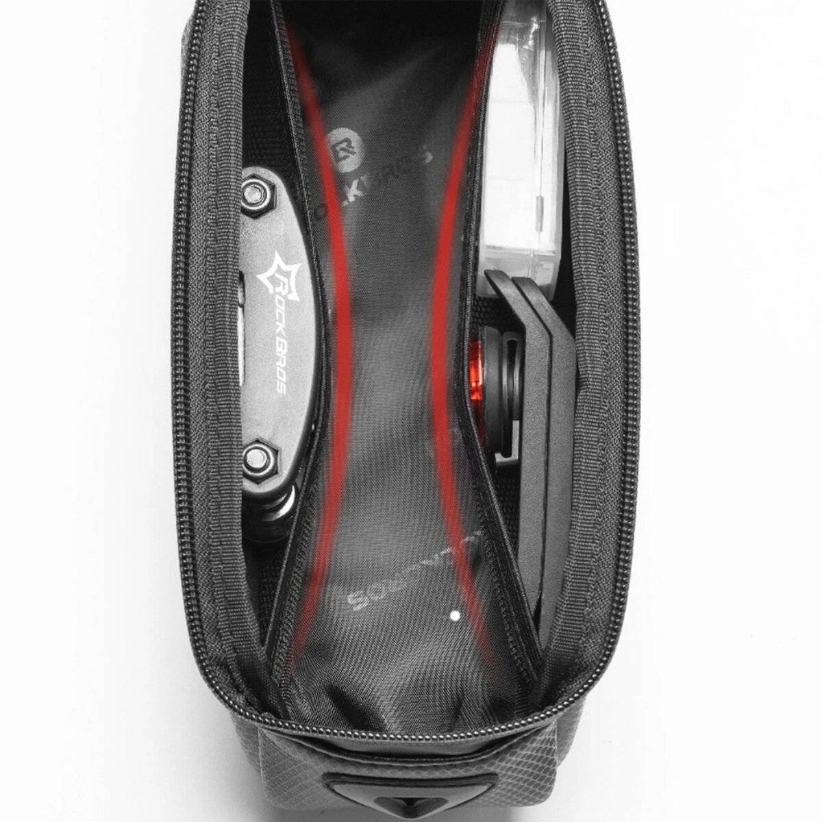 Rockbros B68 Fahrradtasche gepanzerten Rahmen Handytasche Abdeckung 1,7 l – Schwarz