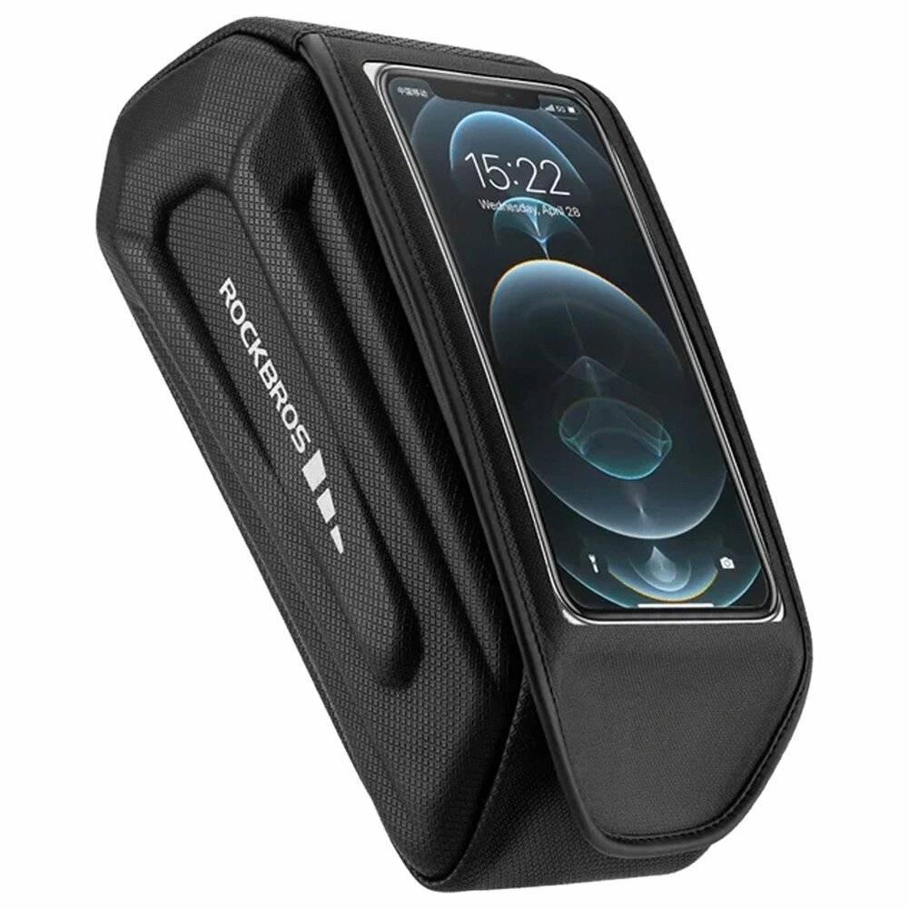 Rockbros 30120064001 wasserdichte Rahmen-Fahrradtasche Telefonabdeckung – Schwarz