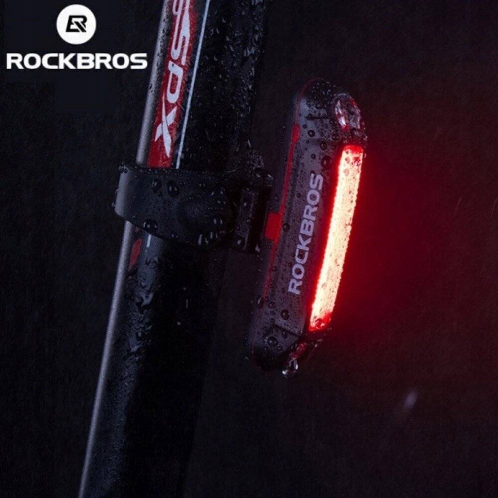 Rockbros A54BK Fahrradrücklicht + Micro USB - USB-A Kabel Schwarz