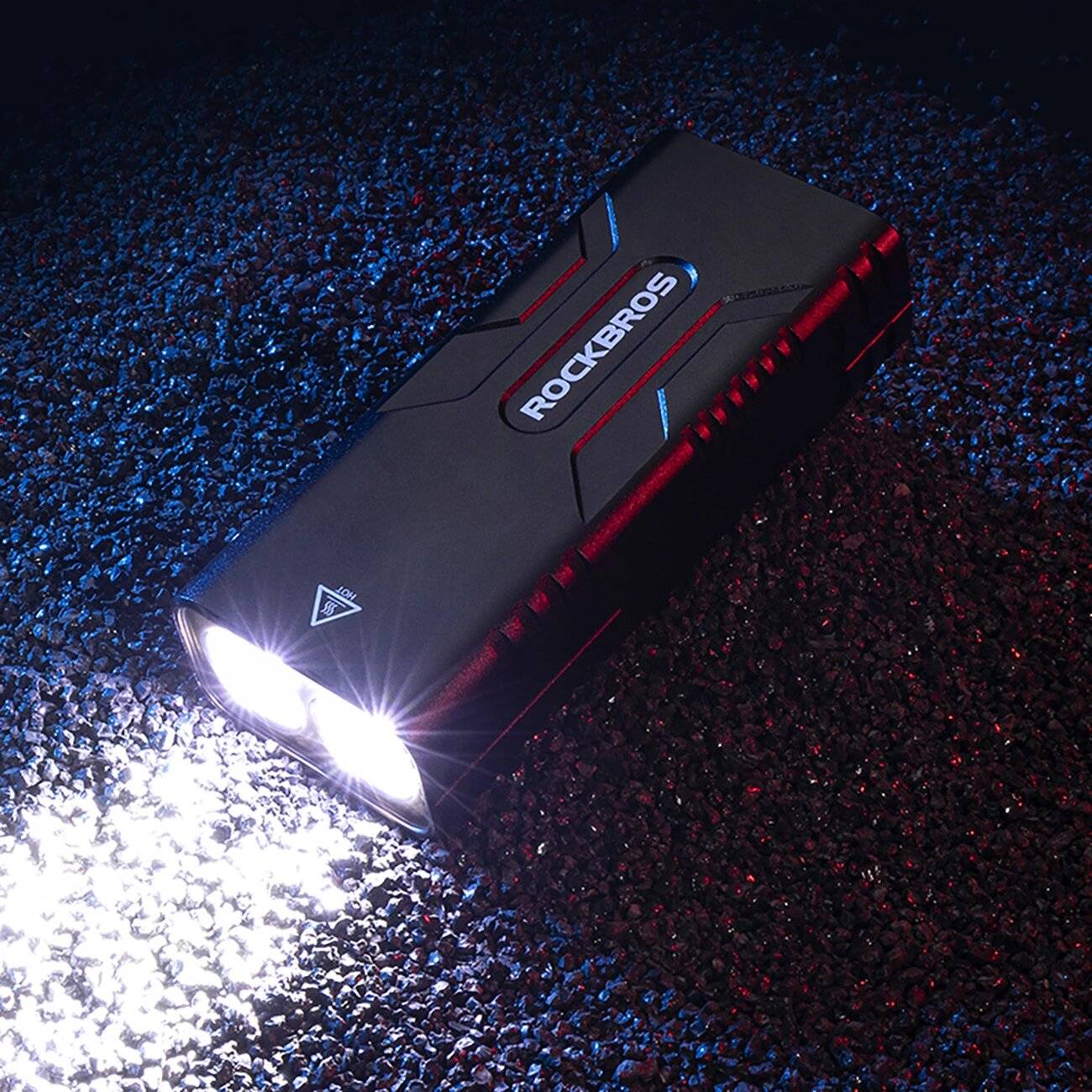 Rockbros 24310002001 Fahrradlicht 850 lm Powerbank-Funktion + USB-C - USB-A Kabel Schwarz