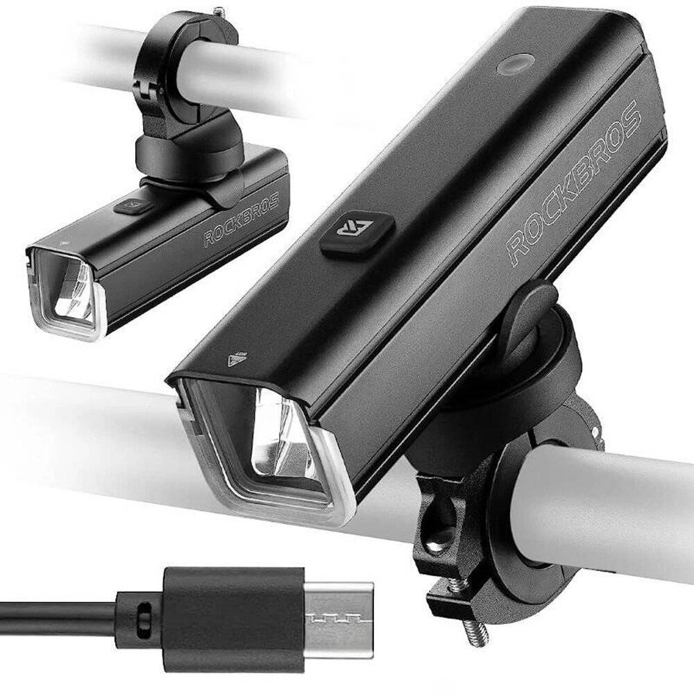 Rockbros 24610002001 Wiederaufladbar Vorderseite Fahrradlicht 1000 lm + USB-C - Schwarz
