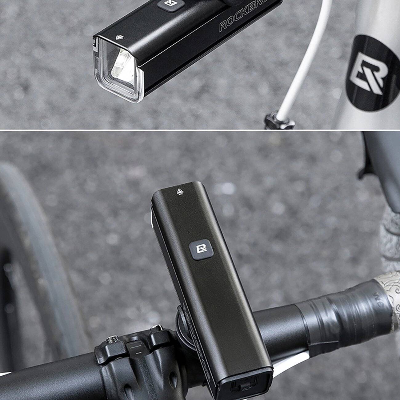 Rockbros 24610002001 Wiederaufladbar Vorderseite Fahrradlicht 1000 lm + USB-C - Schwarz