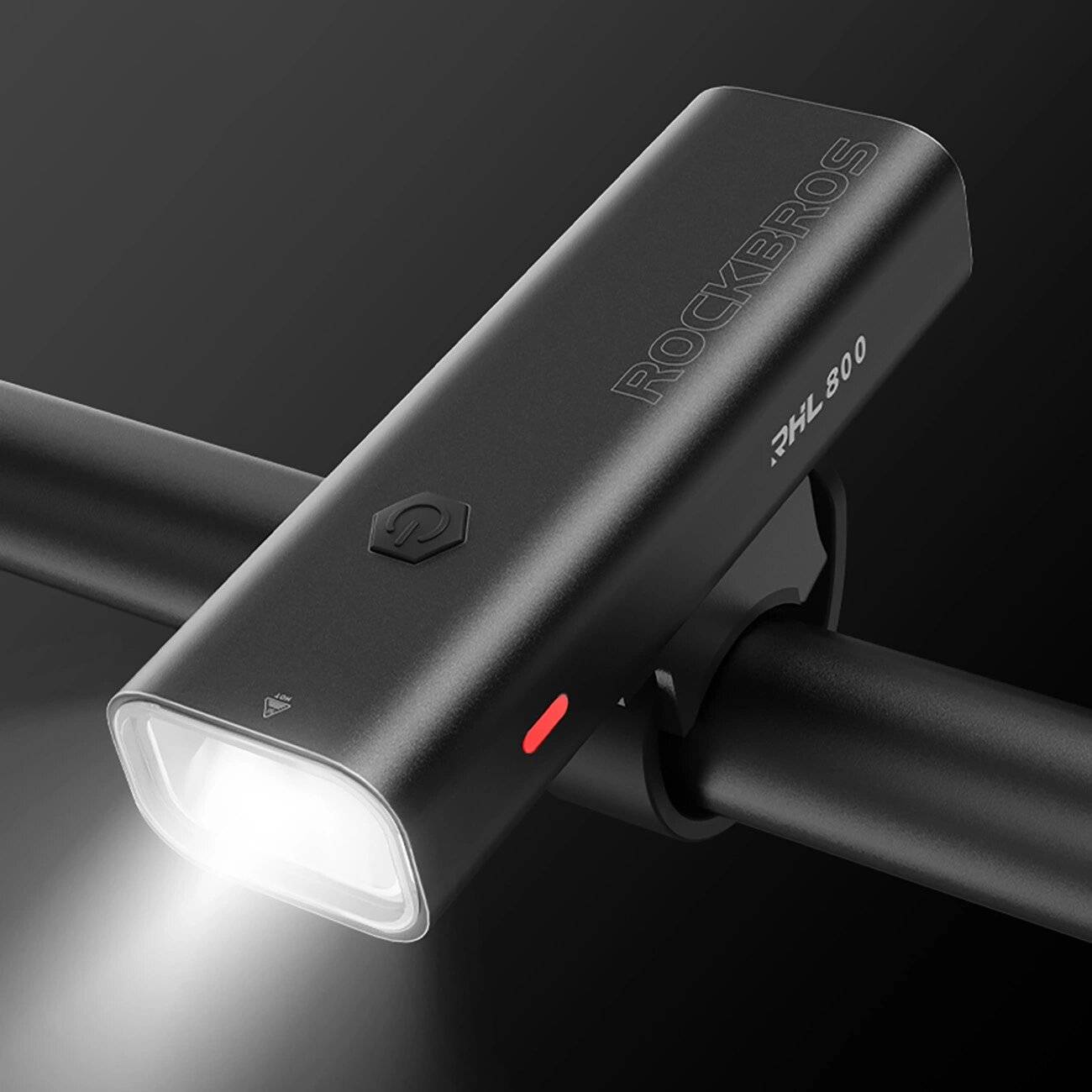 Rockbros 24710012001 Fahrrad-Frontlicht 800 lm + USB-C - USB-A-Kabel Schwarz