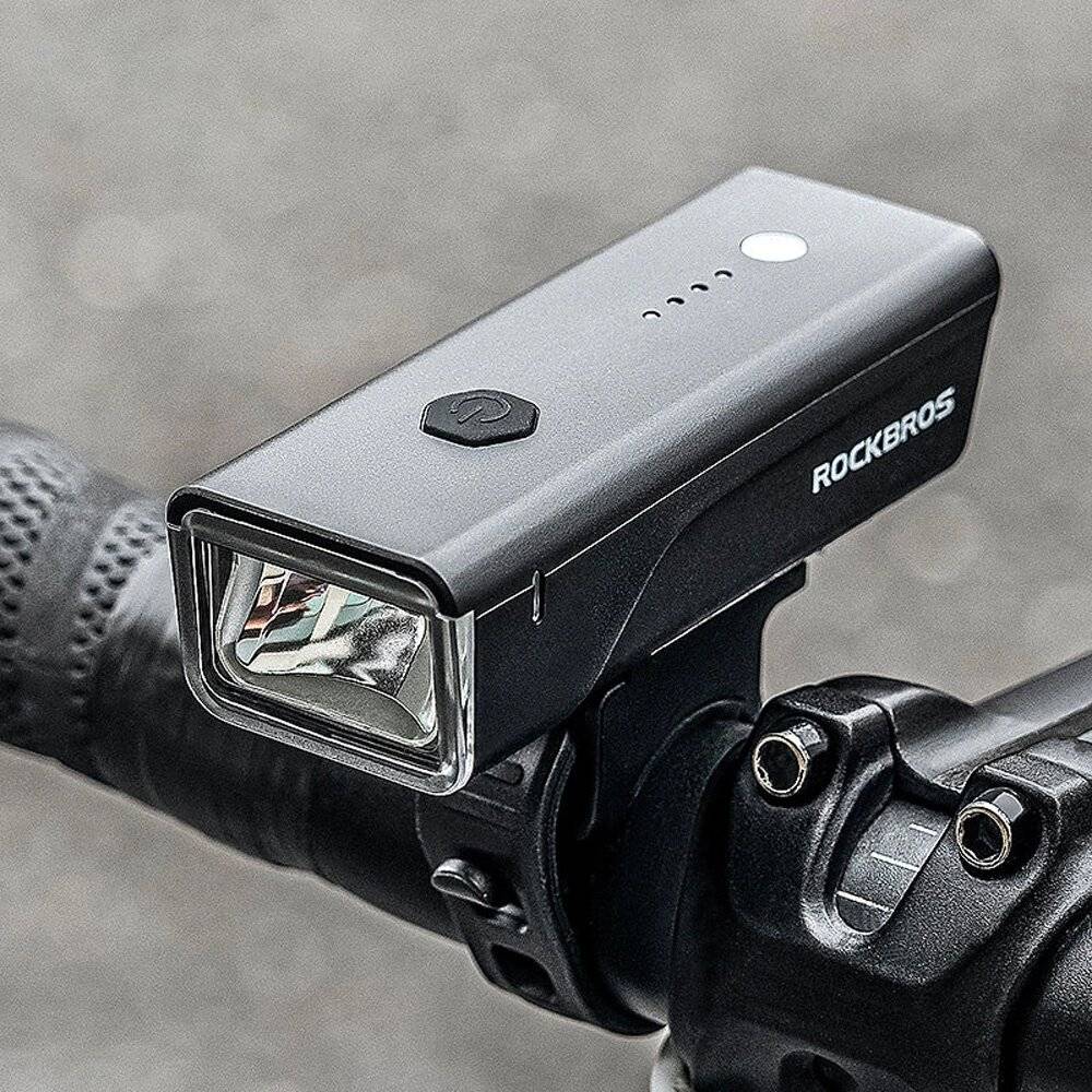 Rockbros 24510003001 Wiederaufladbar Vorderseite Fahrradlicht 260 lm + USB-C - USB-A-Kabel - Schwarz