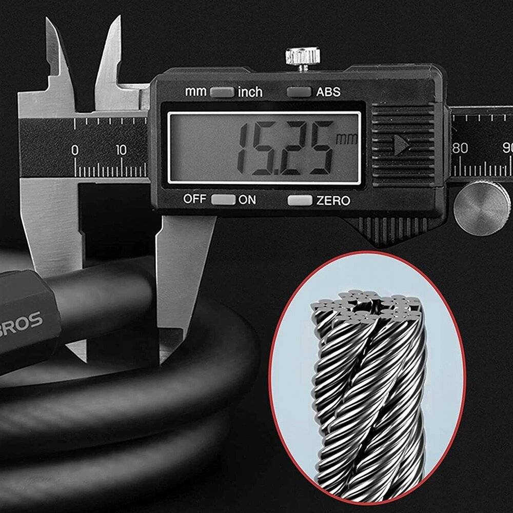 Rockbros RKS507-1BK Fahrradschloss Zahlenkombination 1,8 m – Schwarz