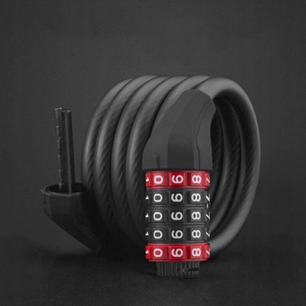 Rockbros RKS507-1BK Fahrradschloss Zahlenkombination 1,8 m – Schwarz