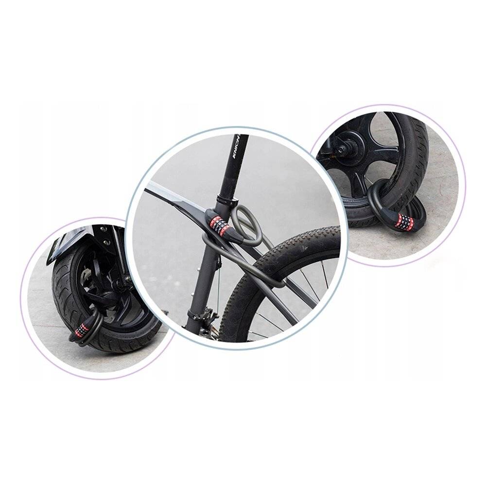 Rockbros RKS507-1BK Fahrradschloss Zahlenkombination 1,8 m – Schwarz