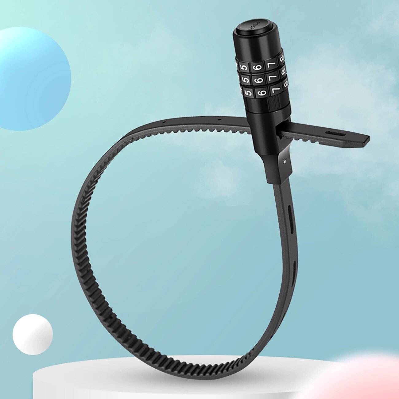 Rockbros 3240001001 Fahrradschloss 0,5 m Zahlenkombination – Schwarz