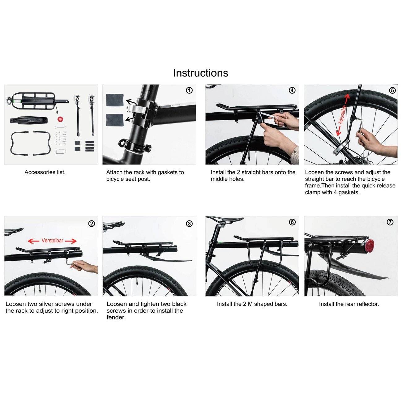 Rockbros 33210004001 Fahrradträger Ablage – Schwarz