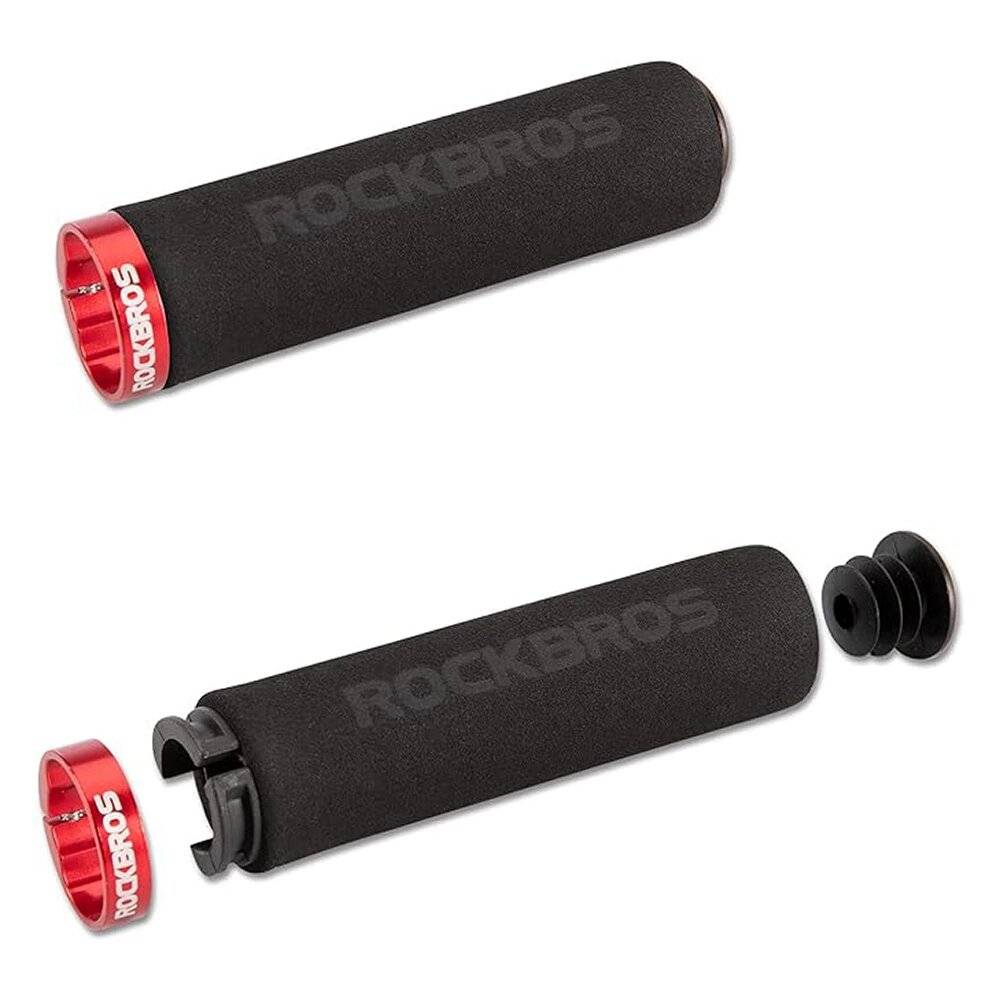 Rockbros BT1001BKRD Schwamm-Fahrradlenkergriffe – Schwarz Rot