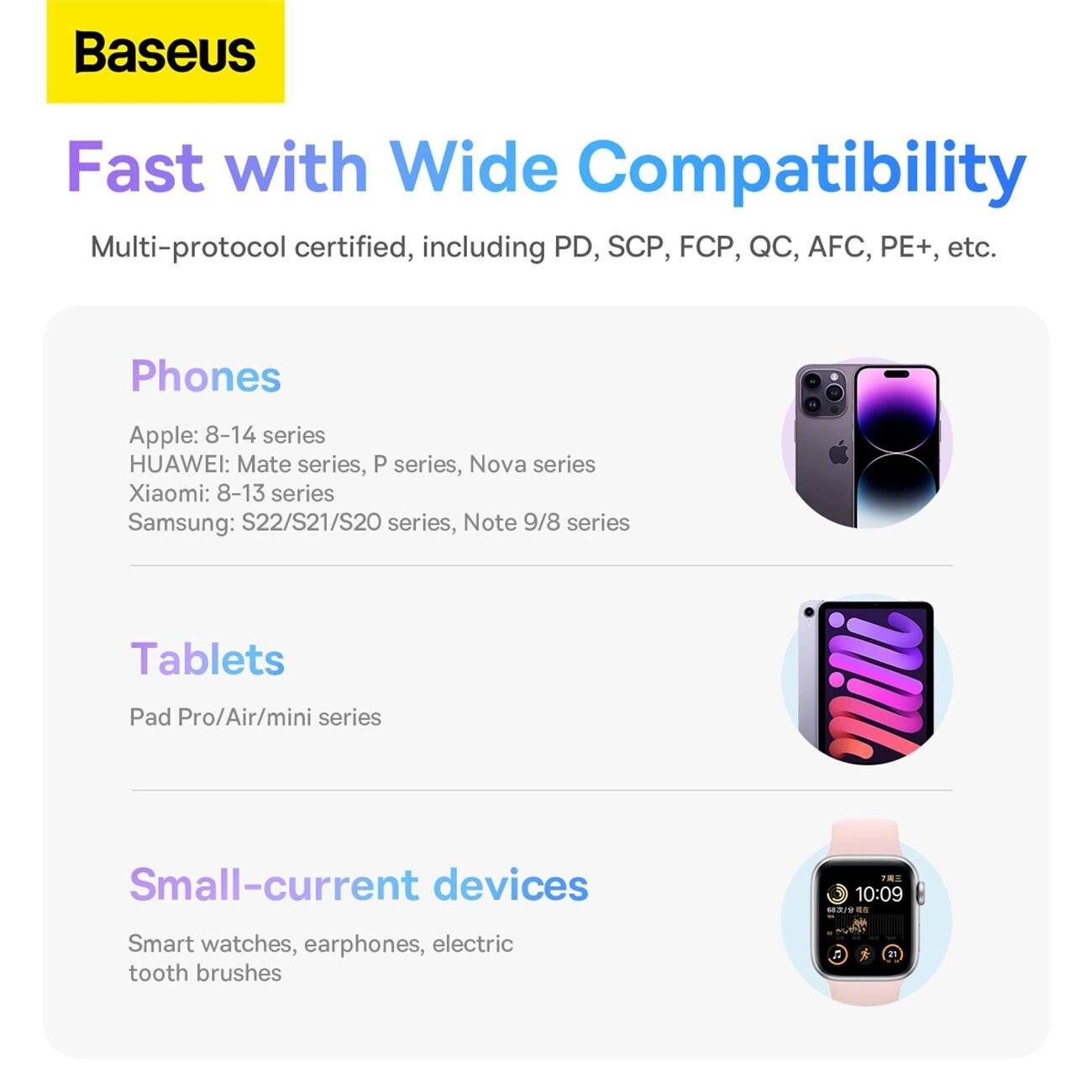 Baseus Comet Series Powerbank Display 10000 mAh 22,5 W – Lila + USB-A/USB-C-Kabel