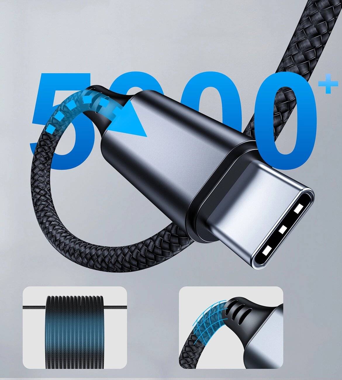 Choetech AUX006 USB-C auf 3,5-mm-Miniklinkenkabel, 1 m, Schwarz